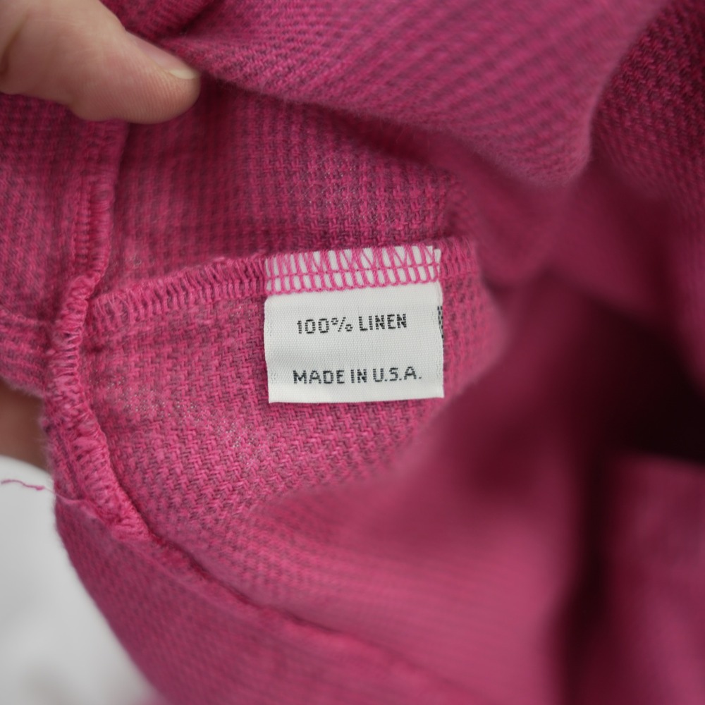 Bryn Walker Pink Linen Tunic Top Waffle Weave Elbow Sleeve Size S Lagenlook - Picture 10 of 10